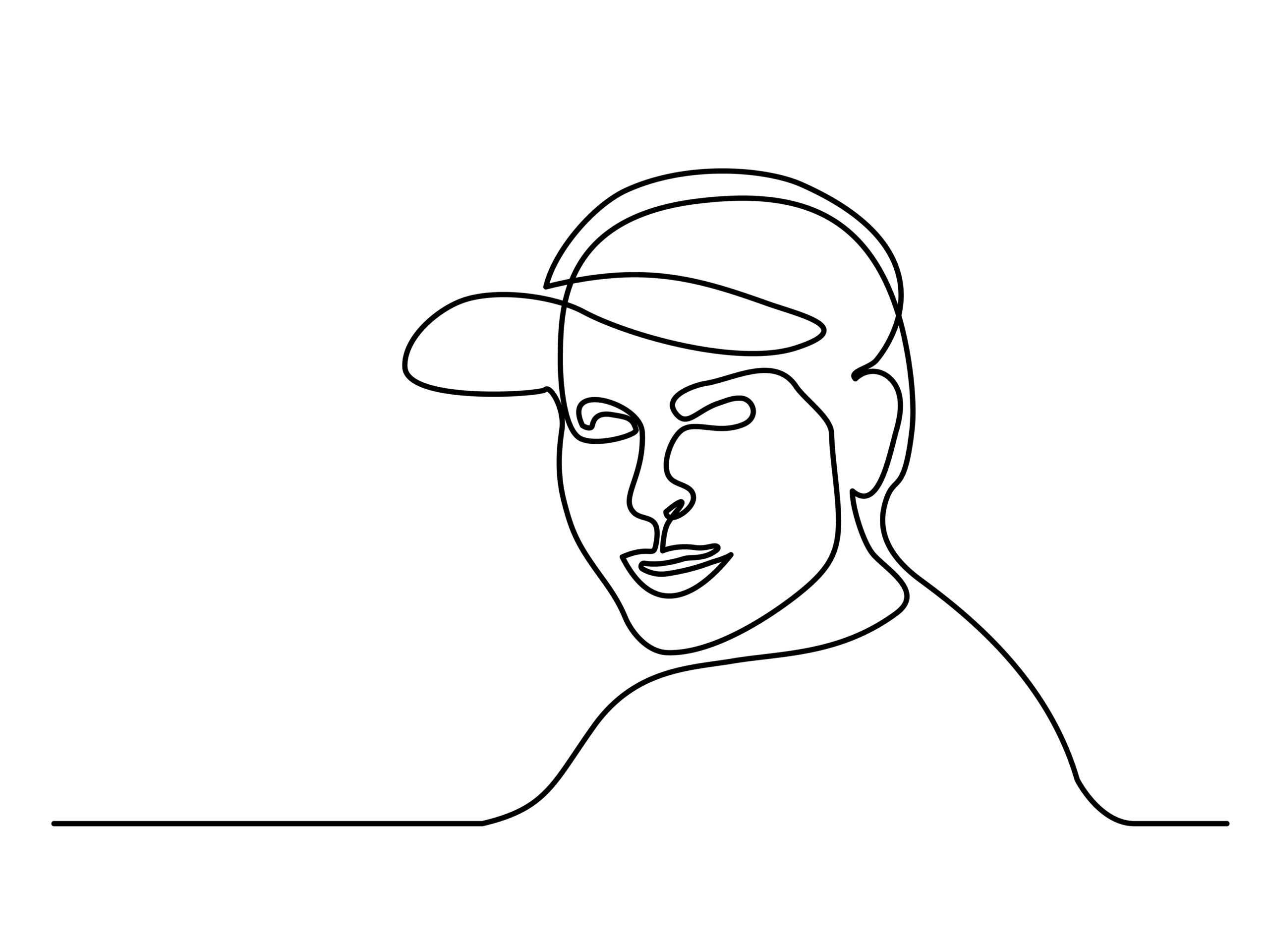 tekening van een man gemaakt met één lijn